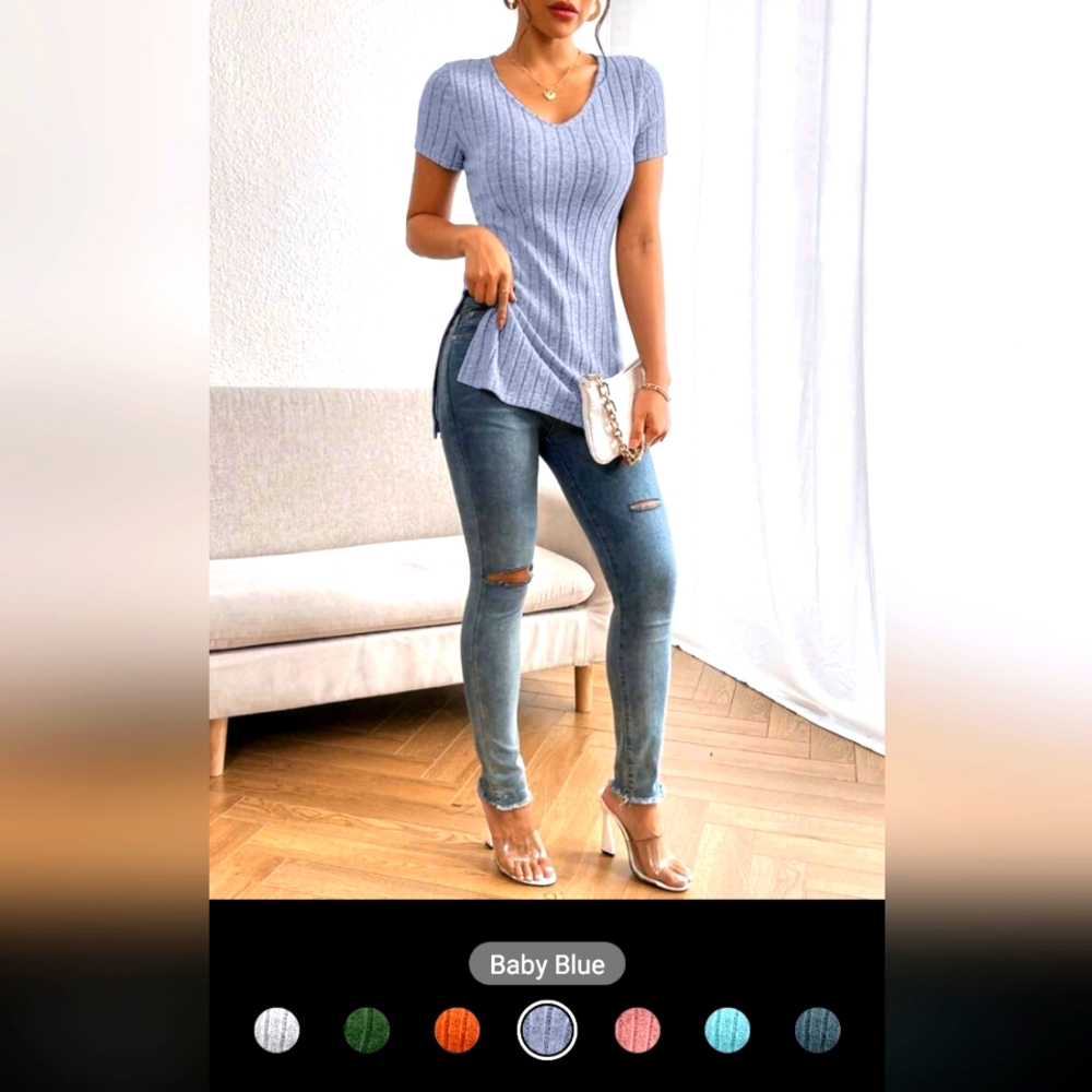 Short Sleeve Sweater Top